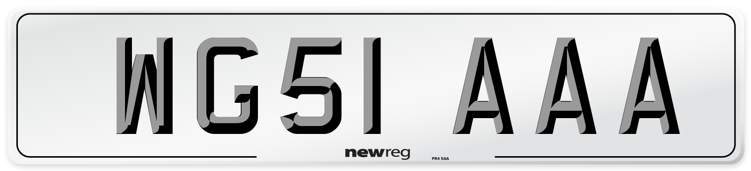 WG51 AAA Number Plate from New Reg